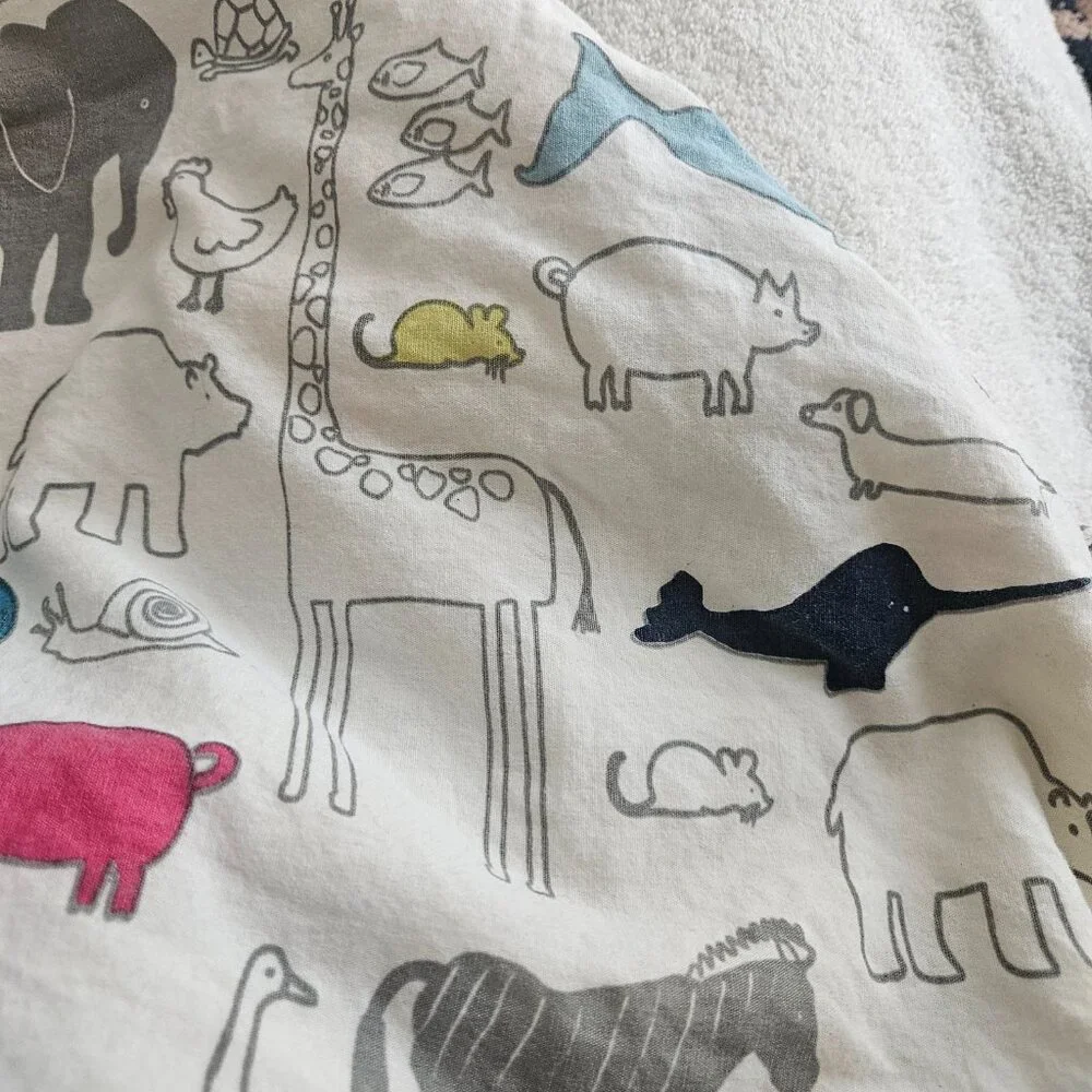Pehr Cotton Colorful Animal Print Hooded bath towel